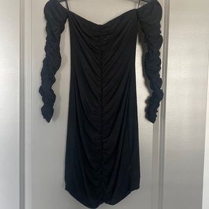 Black, off the shoulder dress